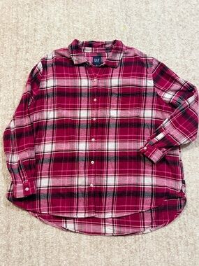 GAP Women’s Plaid Button-Down Shirt 100% Cotton